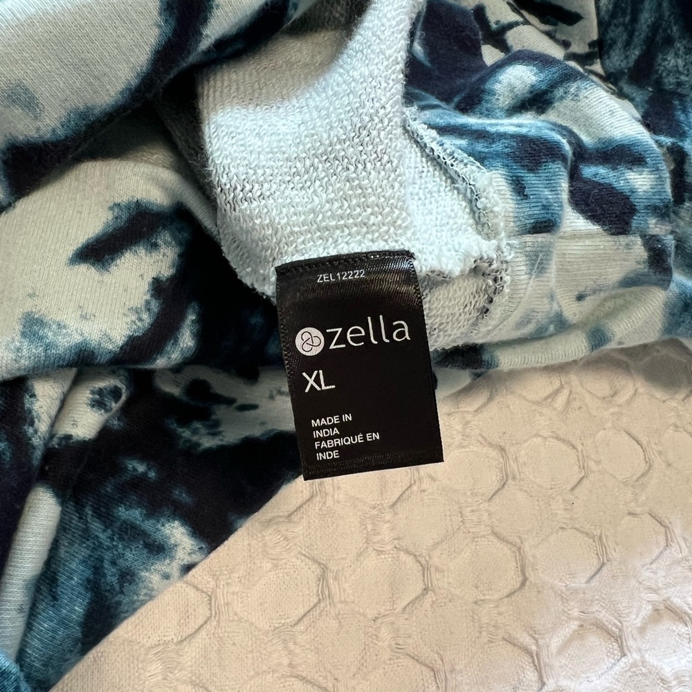 Zella Blue Jamie Ink Print Terry Cotton Crewneck Sweatshirt - Picture 5 of 10
